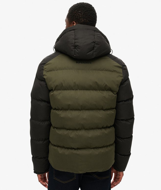 Hood Colour Block Sport Puffer