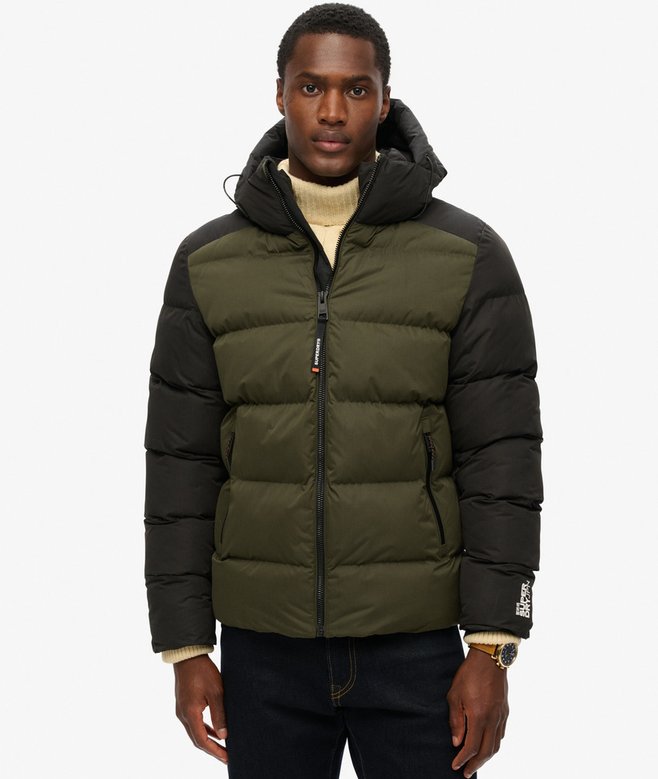Hood Colour Block Sport Puffer