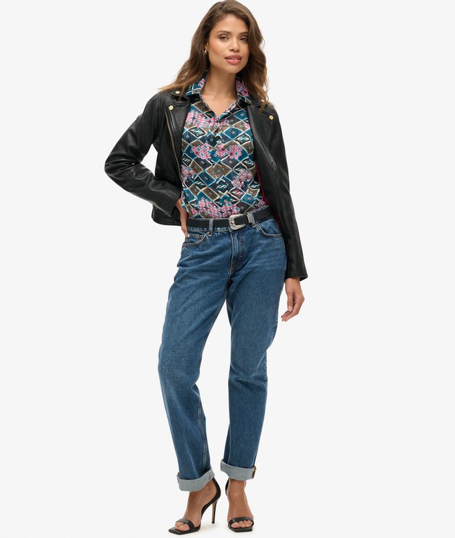 Sheer Sparkle Printed Blouse