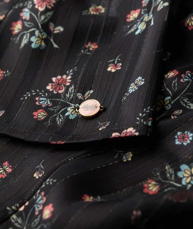 Sheer Sparkle Printed Blouse