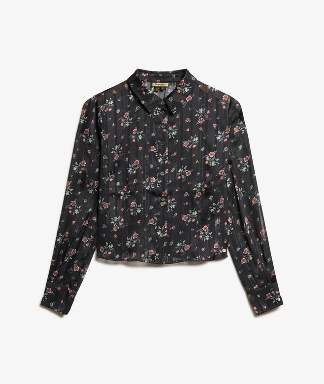 Sheer Sparkle Printed Blouse