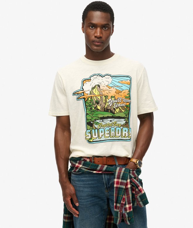 Superdry Ticket Type City Tee Camiseta, Negro (Black 02a), S Para Hombre