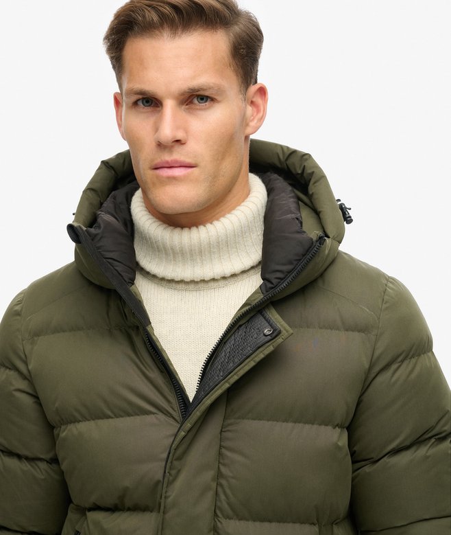 Hooded Microfibre Sport Puffer Jacket
