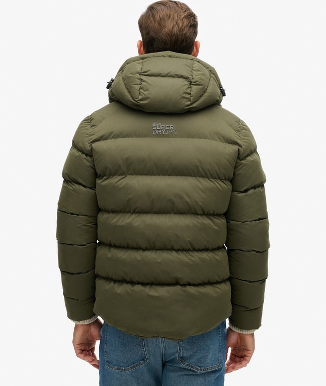 Hooded Microfibre Sport Puffer Jacket