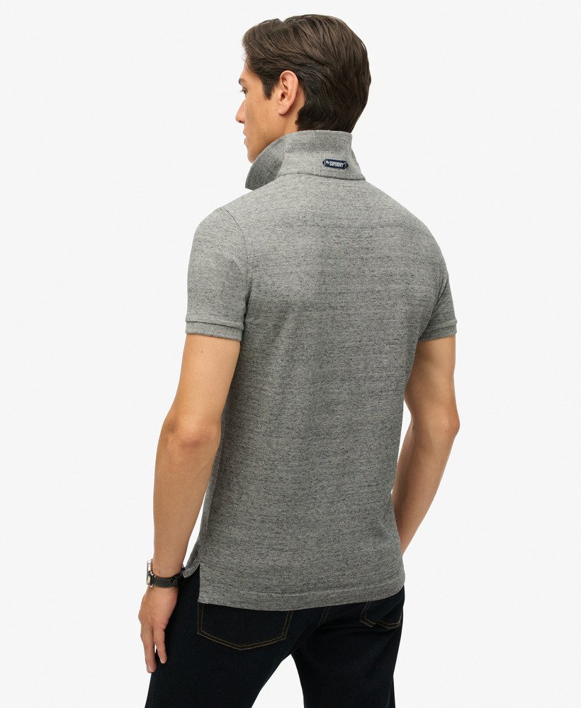 mens Organic Cotton Essential Classic Fit Pique Polo in Flint