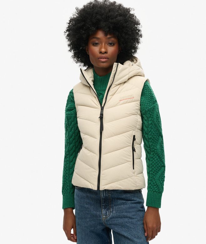 Hooded Microfibre Padded Gilet