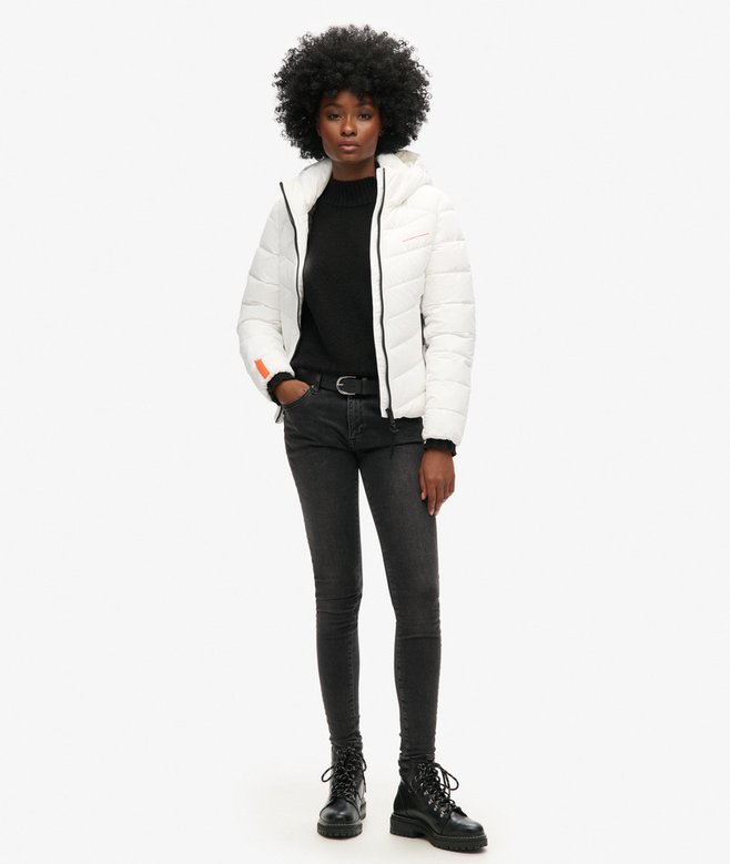 Hooded Microfibre Padded Jacket