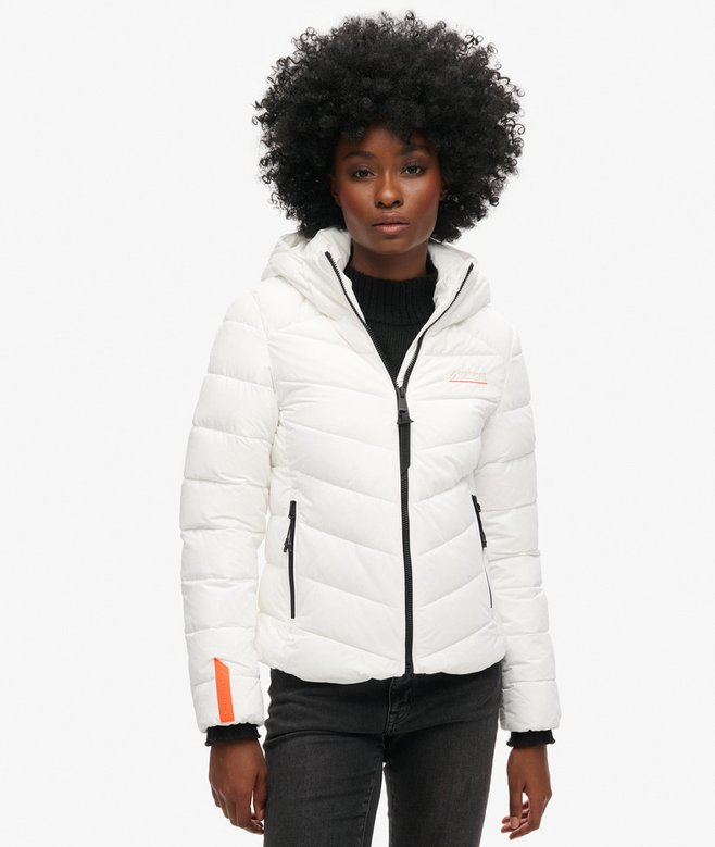 Hooded Microfibre Padded Jacket