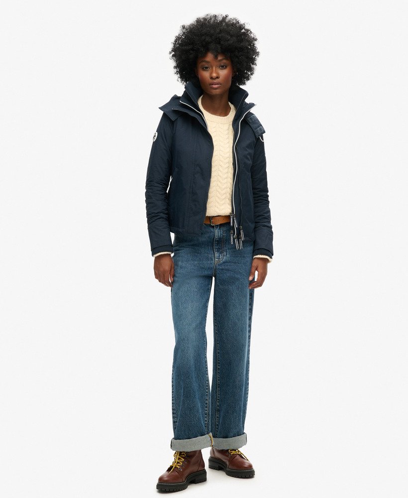 womens Pop Zip Hooded Arctic SD-Windcheater Jacket in Eclipse Navy