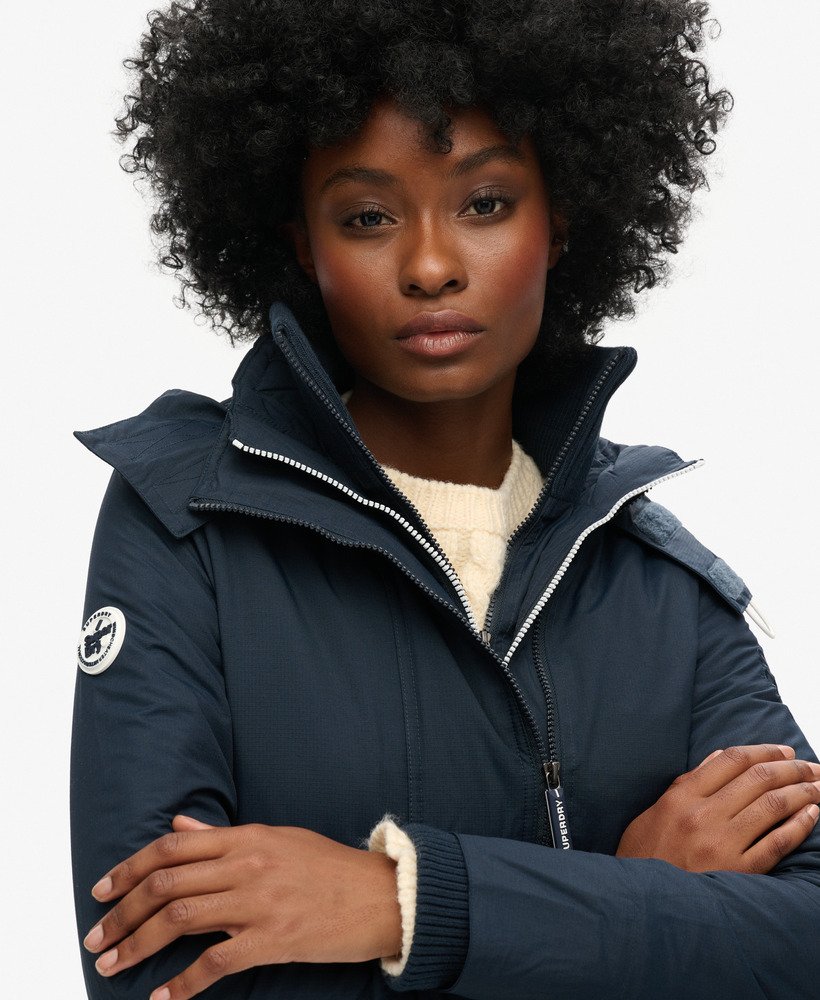womens Pop Zip Hooded Arctic SD-Windcheater Jacket in Eclipse Navy