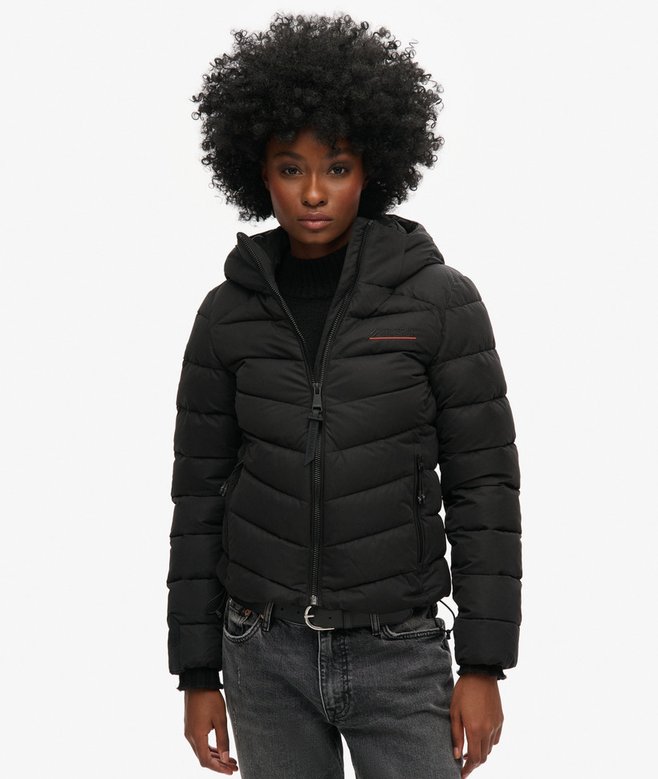 Hooded Microfibre Padded Jacket