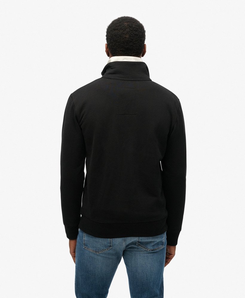 mens Essential Logo Half Zip Sweatshirt in Black | Superdry US