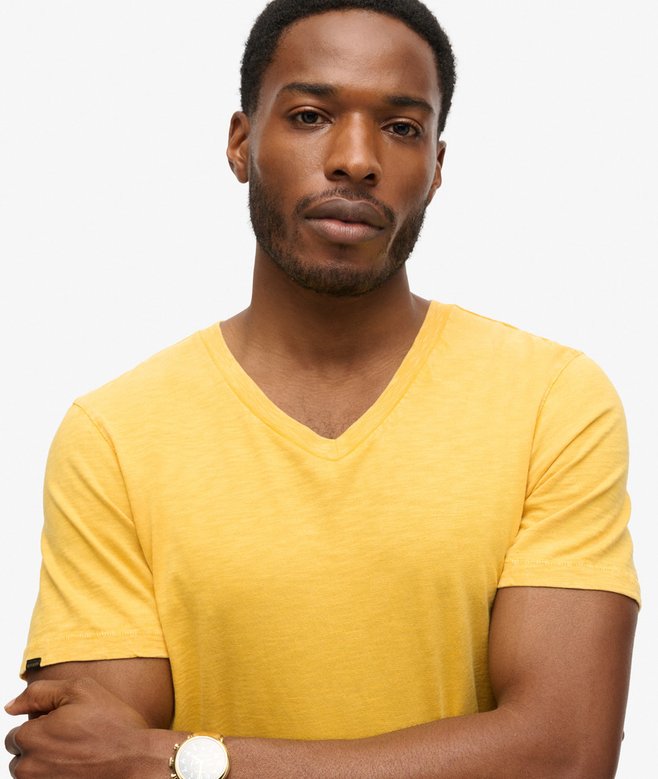 V-Neck Slub Short Sleeve T-Shirt