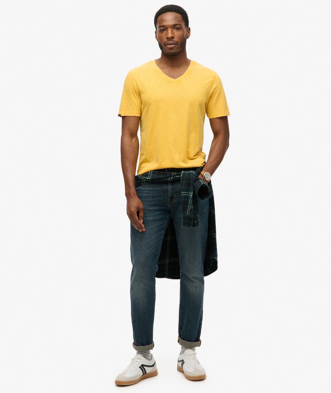 V-Neck Slub Short Sleeve T-Shirt