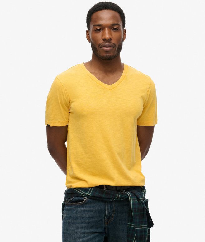 V-Neck Slub Short Sleeve T-Shirt