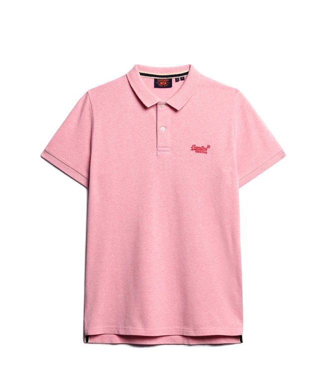 mens Classic Pique Polo Shirt in LIGHT PINK MARL Superdry UK
