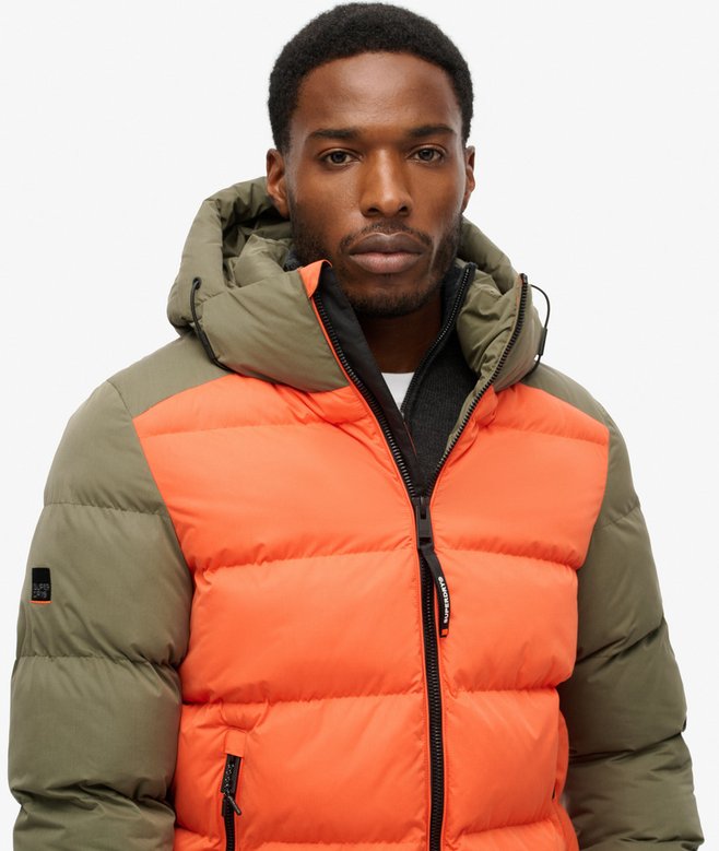 Hood Colour Block Sport Puffer