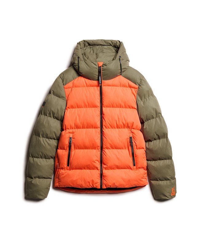 Hood Colour Block Sport Puffer