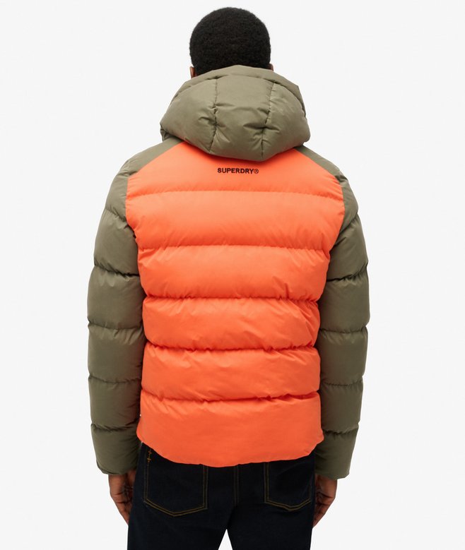 Hood Colour Block Sport Puffer