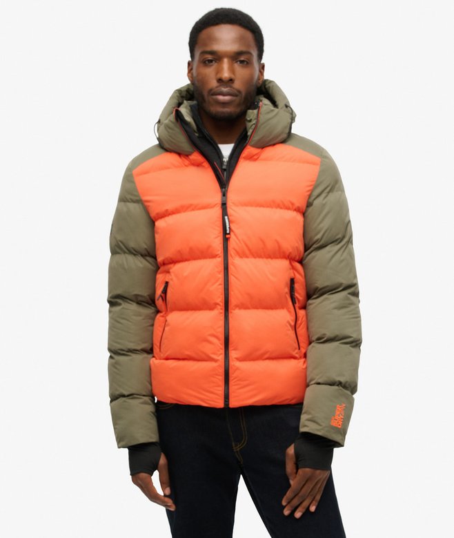 Hood Colour Block Sport Puffer