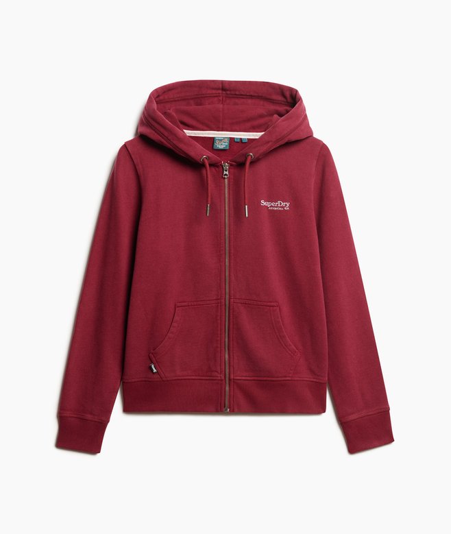Jumper Uk Superdry Red Hoodie Womens Womens Essential Logo Half