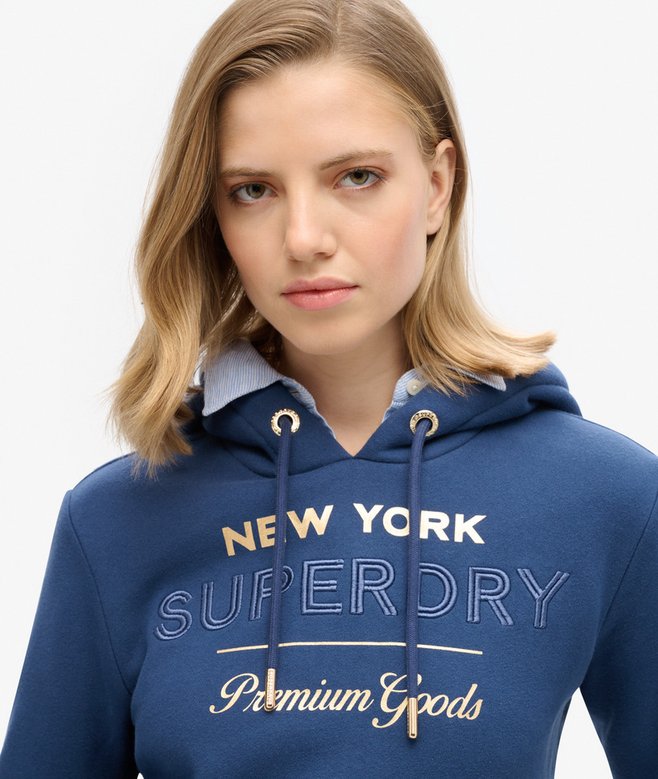 Long Sleeved Brushed Hoodie with Front Logo and Maxi Front Pocket 2XL Women