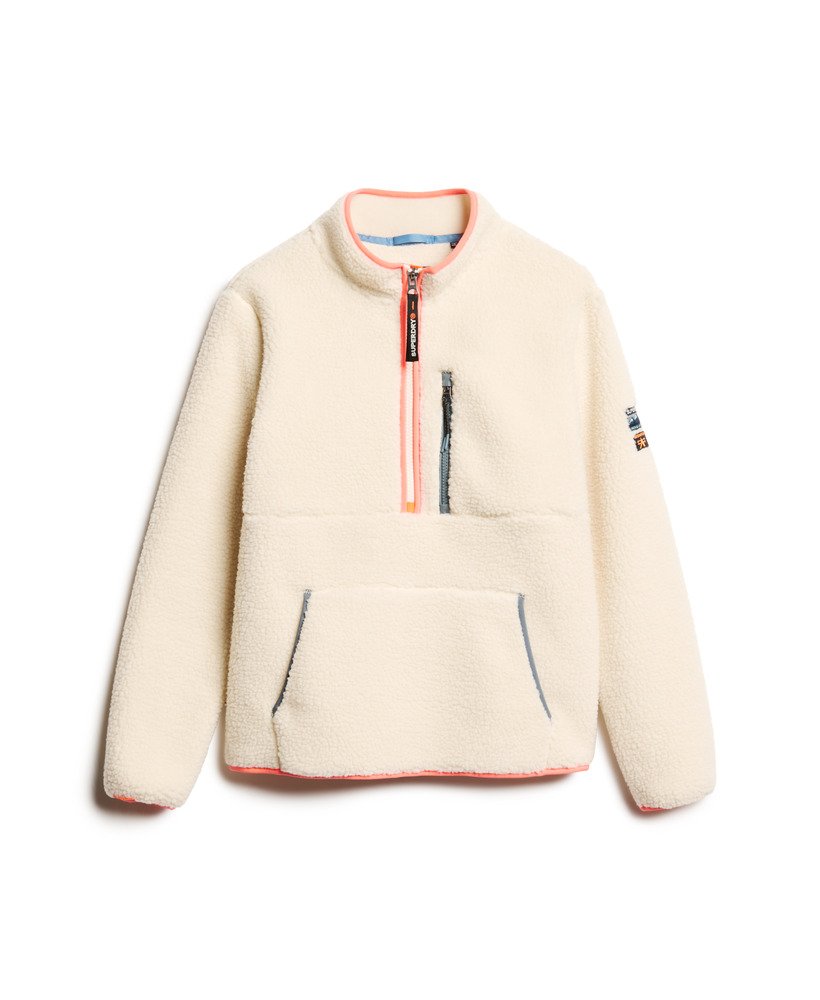 Veste Polaire Femme Superdry - Coupe Ajustée, Fermeture éclair Intégrale, Sherpa Extérieur, Doublure Douce - 5