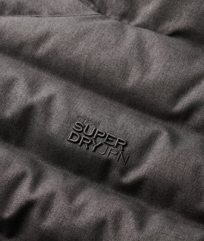 Hooded Tweed Sports Puffer Jacket