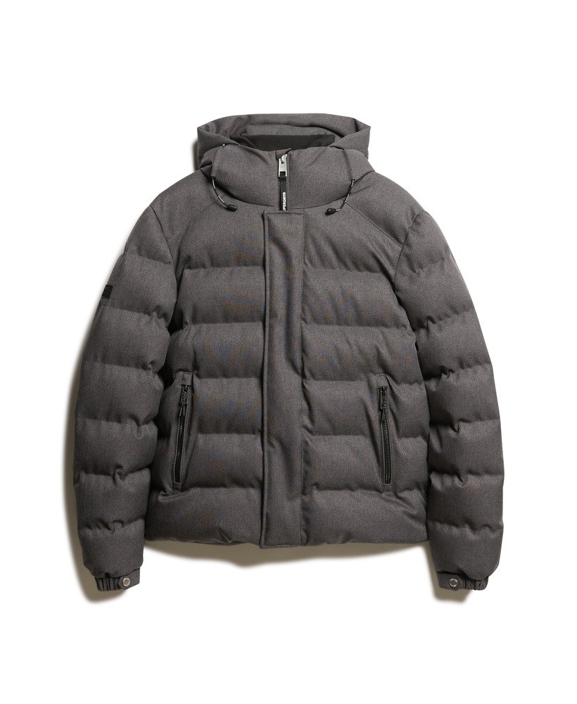 ジャケット・アウター Hooded Tweed Down Jacket Down jacket with lateral side zip closure. - BEAT GREEN | Colmar
