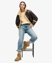 Suede Sherpa Ankle Boots