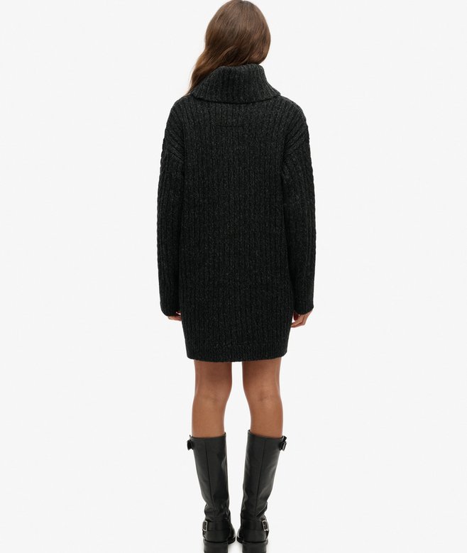 Roll Neck Cable Jumper Dress