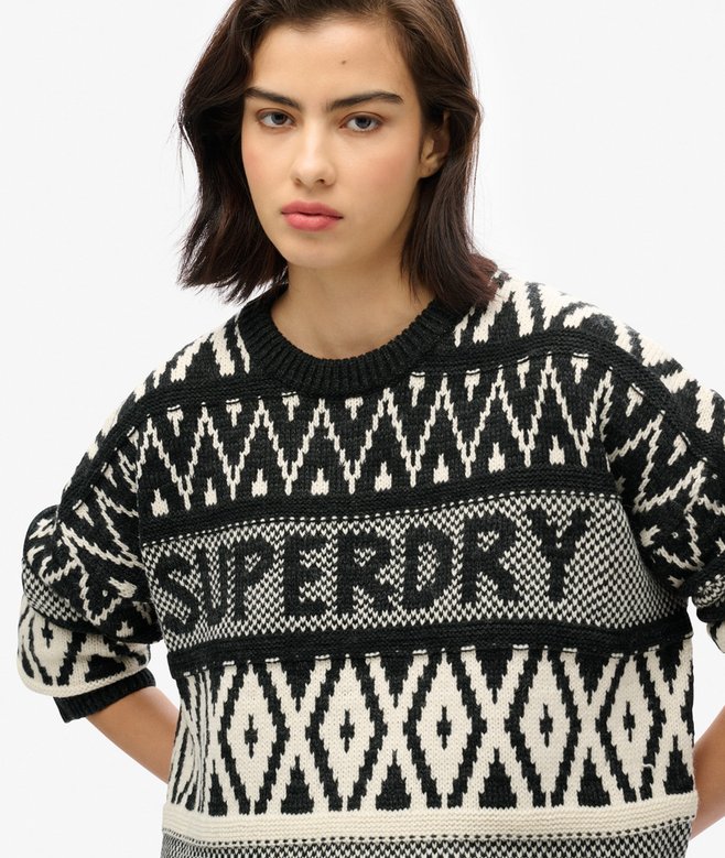 Branded Pattern Crew Jumper