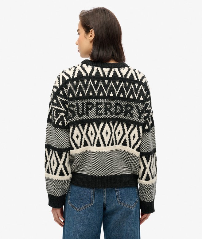 Branded Pattern Crew Jumper