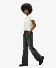 Jeans met wijde pijpen en middelhoge taille