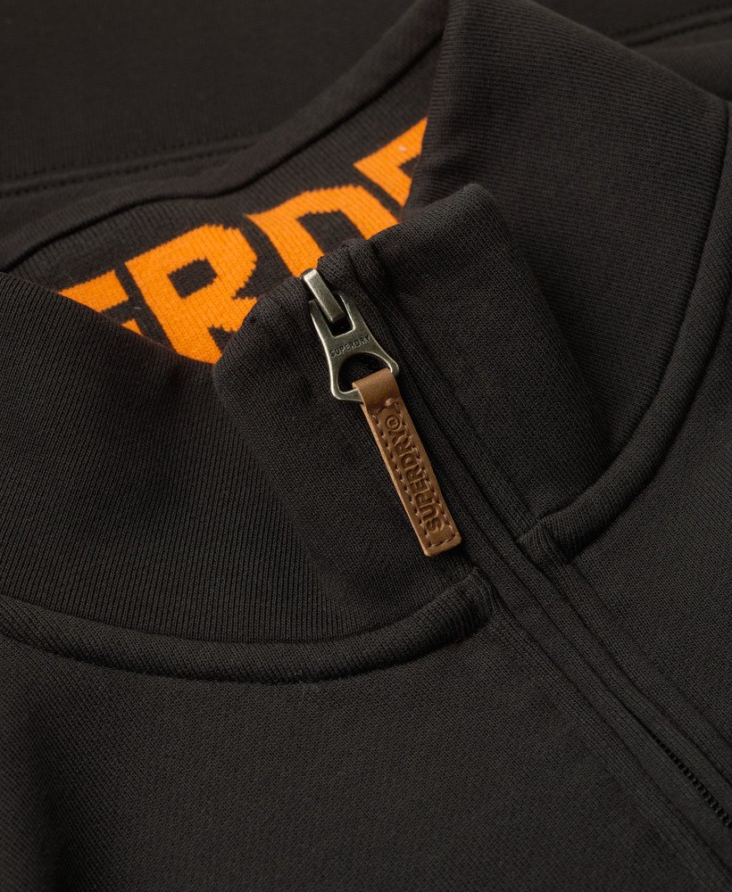 mens Core Logo Half Zip Sweatshirt in Black | Superdry UK