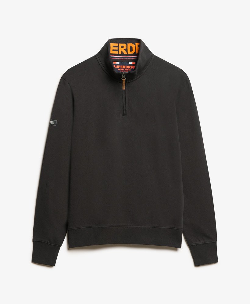 mens Core Logo Half Zip Sweatshirt in Black | Superdry US mens Core Logo Half Zip Sweatshirt in Black | Superdry US