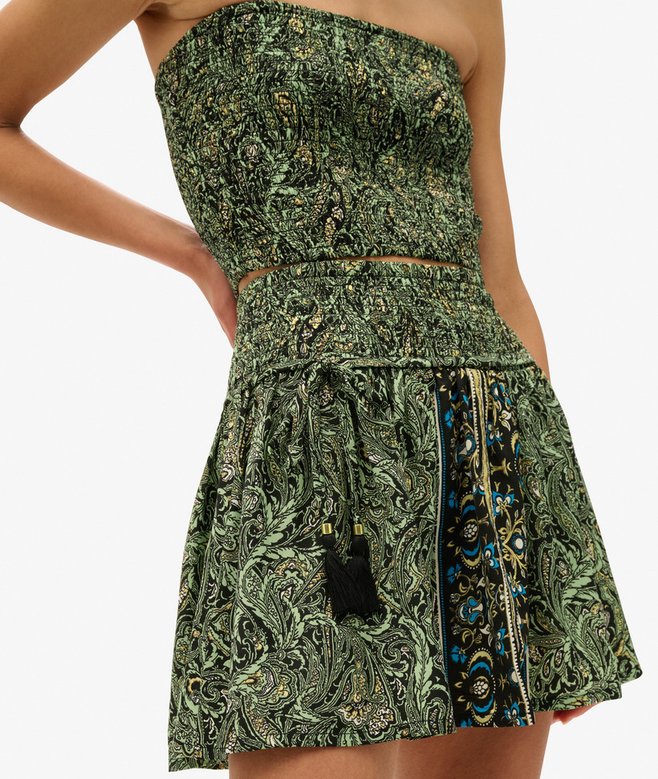 Paisley Print Mini Skirt