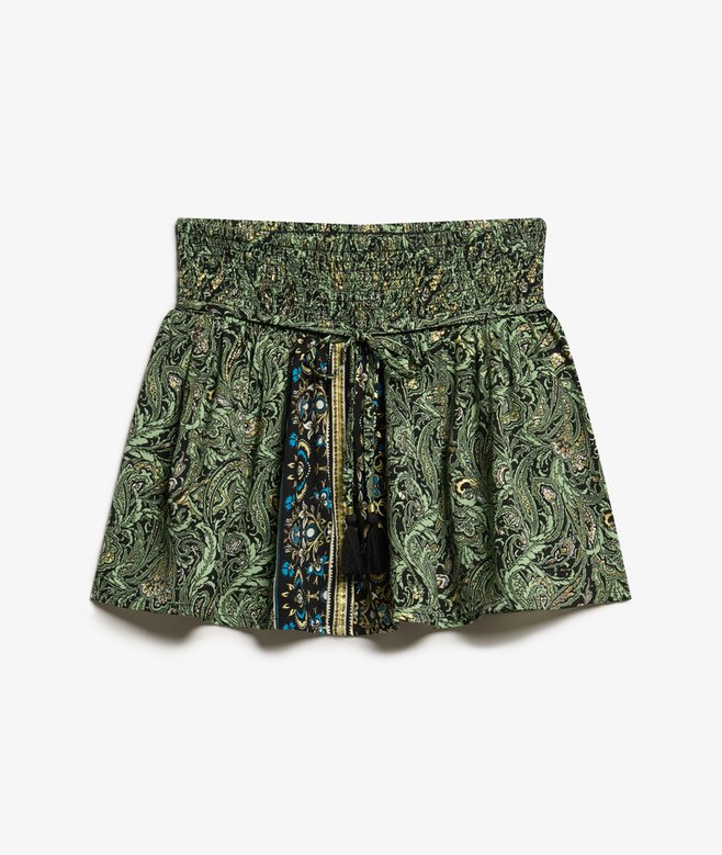 Paisley Print Mini Skirt