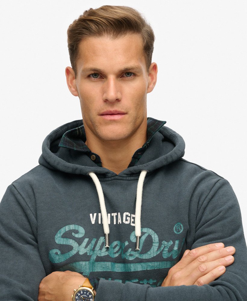 【Superdry】Superdry Duo ビンテージ ロゴ パーカー Superdry Duo Vintage Logo Hoodie in Glacier Grey Marl | MYER