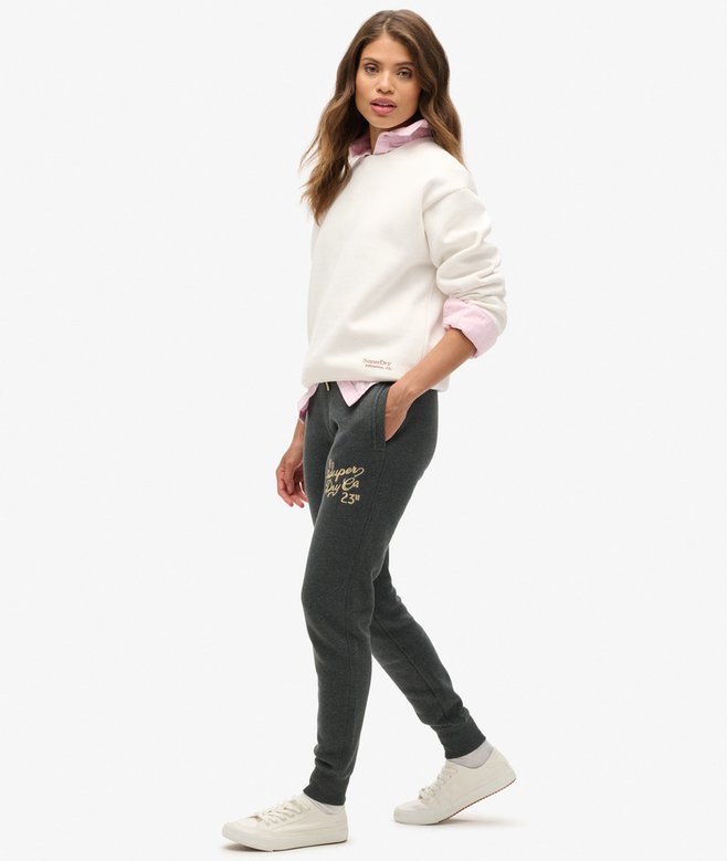 Luxe Metallic Logo Slim Joggers
