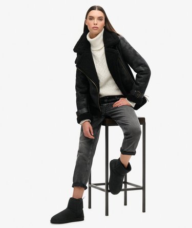 Suede Sherpa Ankle Boots Image 2