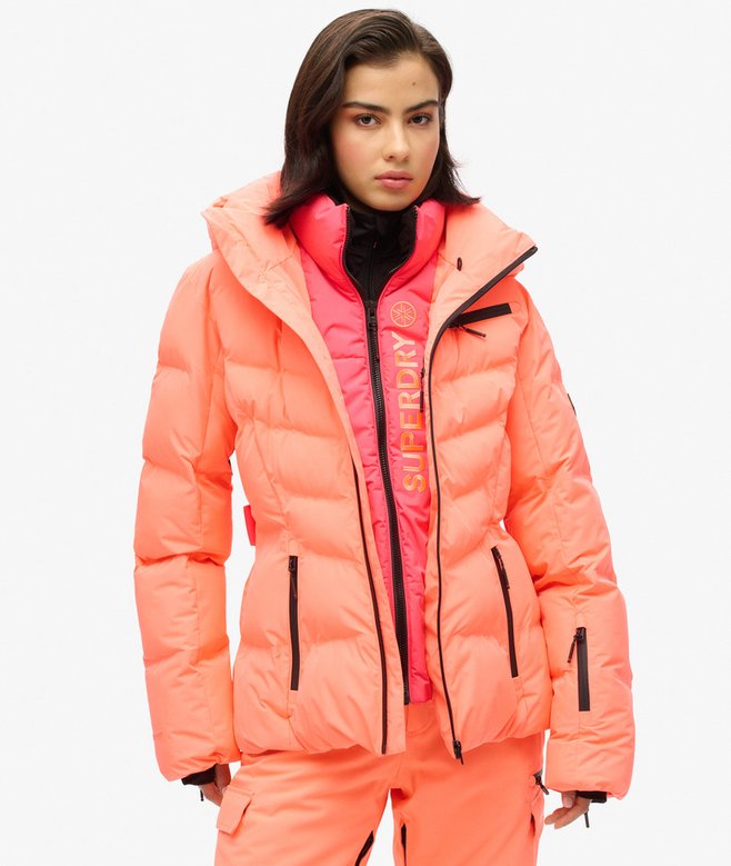 Superdry Fuji Belted Puffer Jacket in White Superdry Fuji Belted Puffer Jacket in White