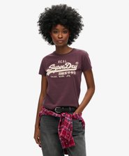 Figurbetontes Vintage T-Shirt mit Logo-Stickerei