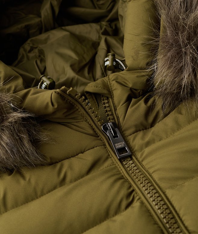 Fuji Faux Fur Hooded Longline Jacket