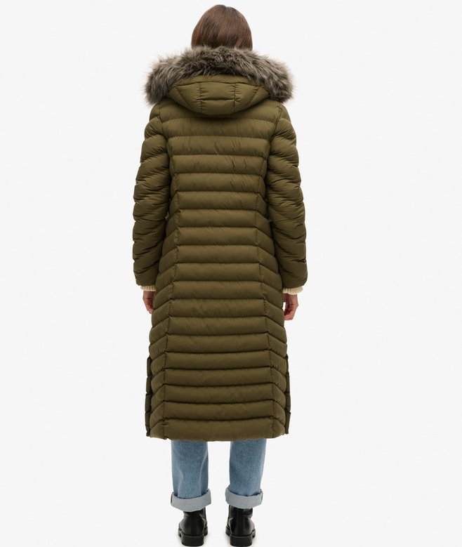 Fuji Faux Fur Hooded Longline Jacket