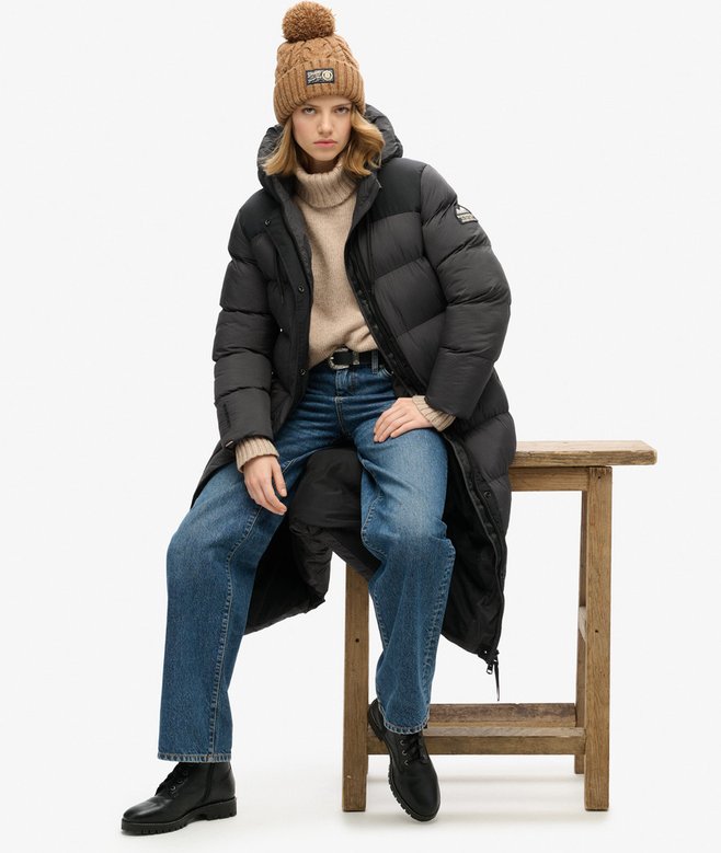 Rip-Stop Longline Puffer Coat