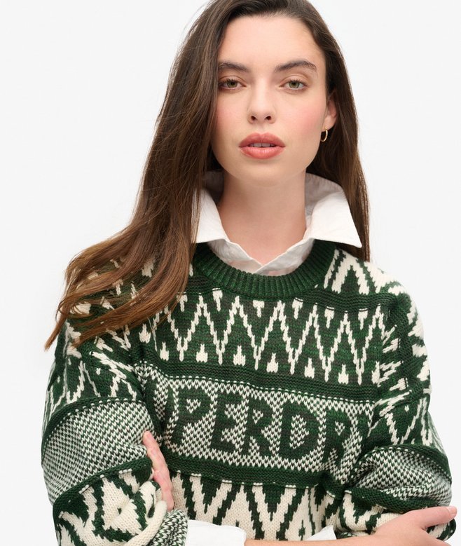 Branded Pattern Crew Jumper