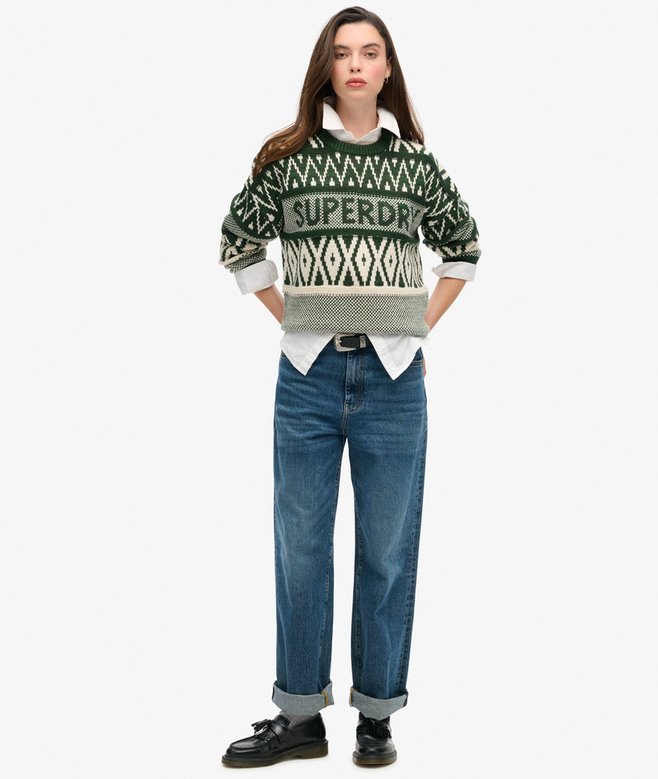 Branded Pattern Crew Jumper