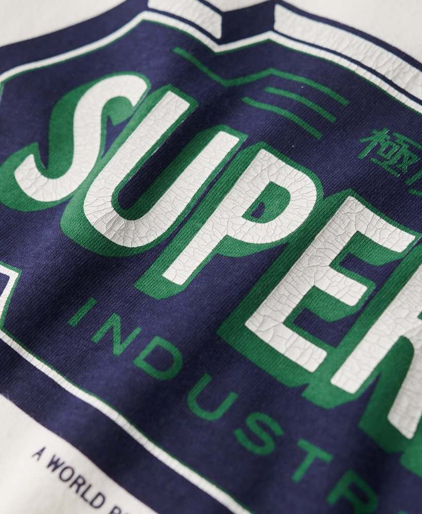 mens Ringer Workwear Graphic T-Shirt in Winter White/Eclipse Navy