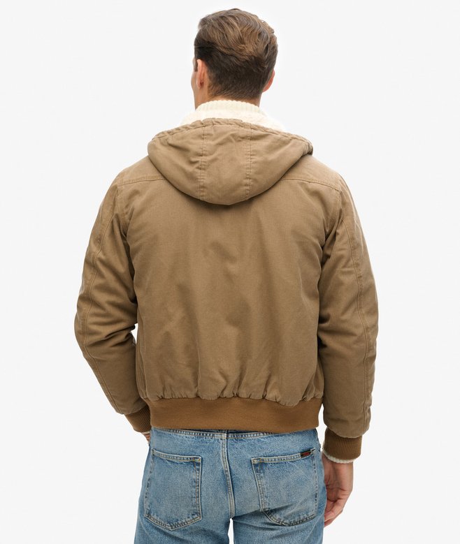 Vintage Workwear Hooded Bomber Jacket